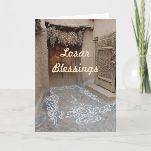 Cartão De Festividades Ano novo tibetano de Losar (Frente)