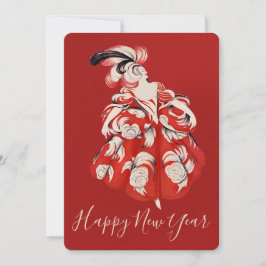 Cartão De Festividades Ano Novo Vermelho Anisete