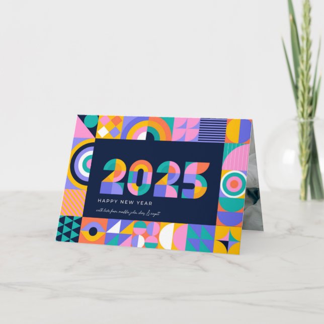 Cartão De Festividades Ano Novo Vibrante 2025 (Frente)