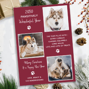 Cartão De Festividades Ano Pet Bonito em Revisão da Colagem Personalizada