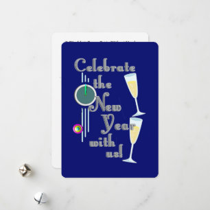Cartão De Festividades Anos novos de champanhe