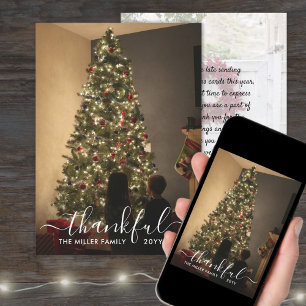 Cartão De Festividades Anos novos de fotos de Natal atrasados com o rotei