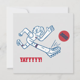 Cartão De Festividades Anos novos Jogador de Futebol de Cartoon Engraçado