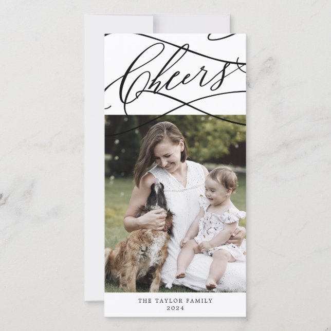 Cartão De Festividades Anos novos Românticos de Saúde Foto Ano em Revisão (Frente)