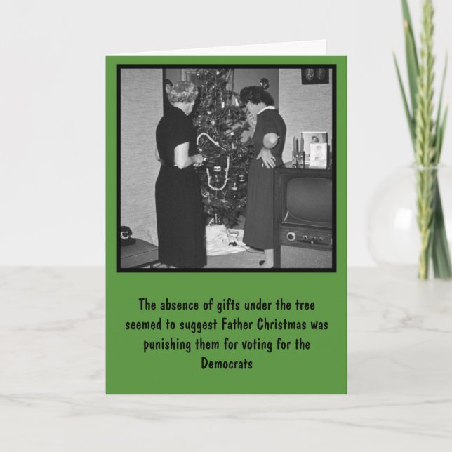 Cartão De Festividades Anti Natal engraçado de Democratas (Frente)