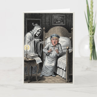 Cartão De Festividades Anti Trump Christmas Carol, Scrooge Epstein Parody