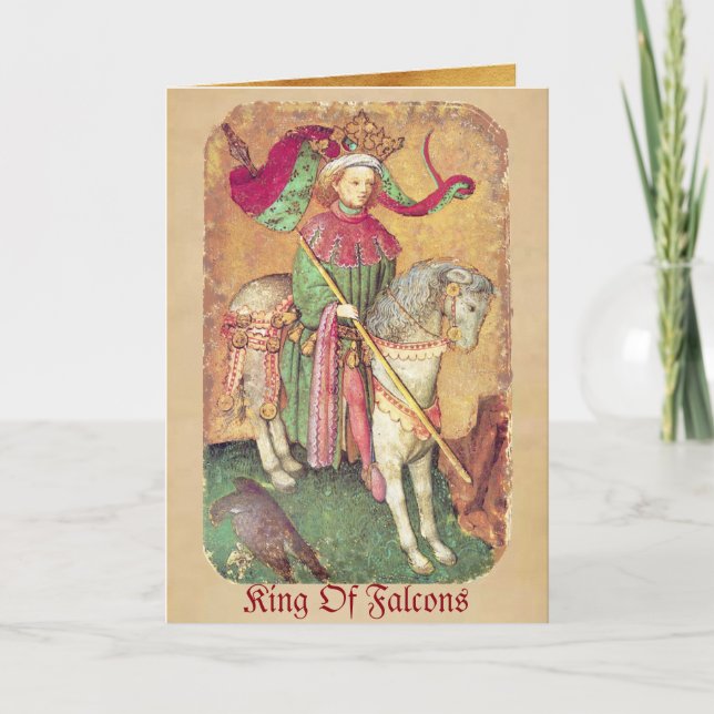 Cartão De Festividades Anticos Tarots/Cartões de Tribunal Alemão/Rei dos  (Frente)