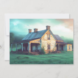 Cartão De Festividades Antiga Casa de Fazenda Colorida Manhã de Verão Art