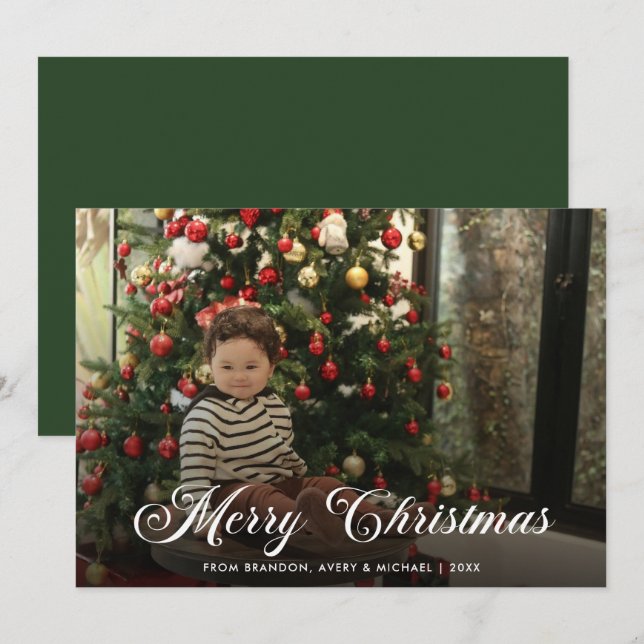 Cartão De Festividades Antiga família moída Uma Foto Simples Natal (Frente/Verso)