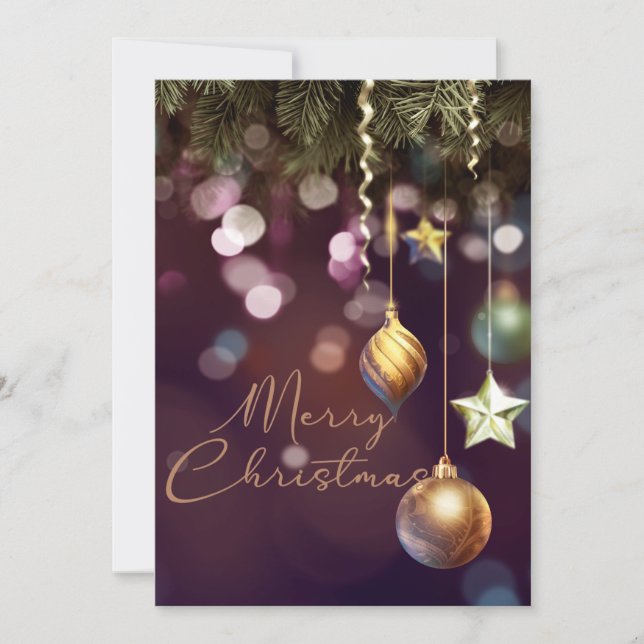 Cartão De Festividades Antiguamente Ruby Feliz Decoração de Natal (Frente)