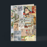 Cartão De Festividades Antiguidade Vitorina de Natal Ephemera Collage Art<br><div class="desc">Antiquado Natal Vitoriano Ephemera Collage Art Por favor,  sigam-me; crio novos designs e produtos diariamente! Sinta-se livre para me contactar com suas necessidades de design.</div>