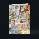 Cartão De Festividades Antiguidade Vitorina de Natal Ephemera Collage Art<br><div class="desc">Antiquado Natal Vitoriano Ephemera Collage Art Por favor,  sigam-me; crio novos designs e produtos diariamente! Sinta-se livre para me contactar com suas necessidades de design.</div>