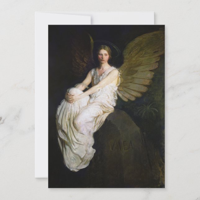 Cartão De Festividades Antiquado Abbott Handerson Thayer Angel Painting (Frente)