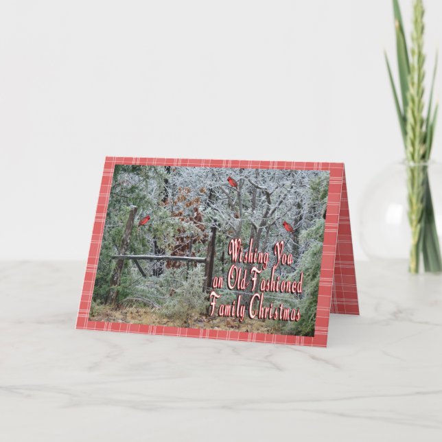 Cartão De Festividades Antiquado Natal-personalize (Frente)