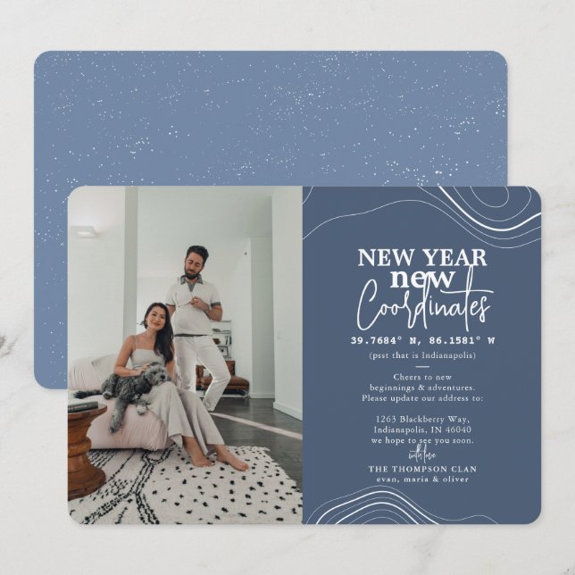 Cartão De Festividades Anunciação de Movimentação Azul Pic Coordena Ano N (Frente/Verso)