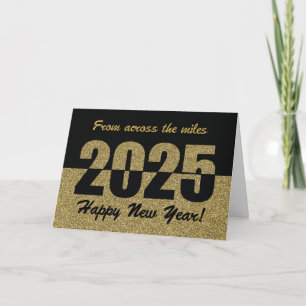Cartão De Festividades Ao longo do Feliz ano novo Miles 2020, brilho Dour