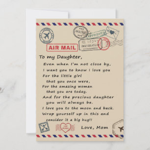 Cartão De Festividades Ao Meu Presente De Filha, À Filha De Amor E À Mãe