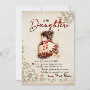 Cartão De Festividades Ao Meu Presente De Filha, À Minha Filha De Amor E