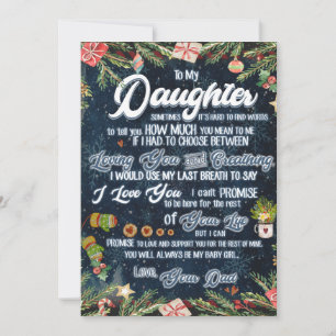 Cartão De Festividades Ao Meu Presente De Filha, Carta De Natal À Filha