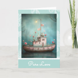 Cartão De Festividades *~* AP51 19 Love Boat Hearts Namorados romântico