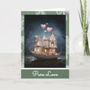 Cartão De Festividades *~* AP51 Amor Boat Hearts Namorados romântico 21