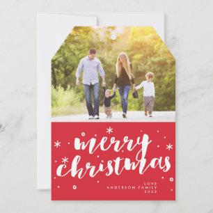 Cartão De Festividades Apelindo JOY Red Tag Feliz Foto de Natal