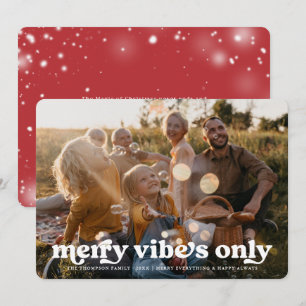Cartão De Festividades Apenas Vibrações Alegres Foto de Natal Retro das