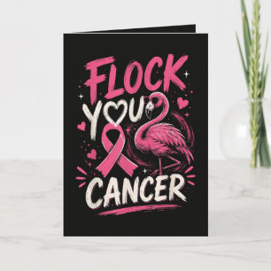 Cartão De Festividades Apoio ao Guerreiro do Câncer de Mama Flamingo Rosa