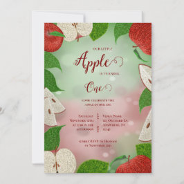 Cartão De Festividades Apple of My Eye First Birthday Invitation