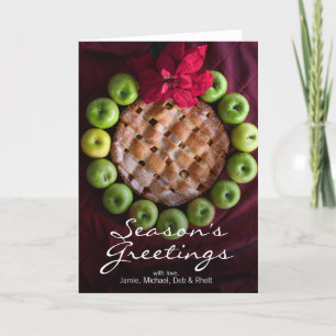 Cartão De Festividades Apple pie made to look like Christmas wreath