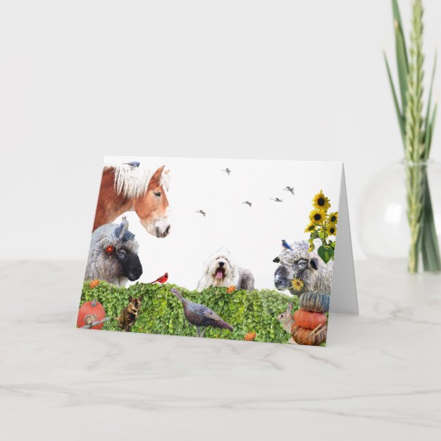 Cartão De Festividades Aproveite a abundância da terra: HappyThankstransi (Frente)