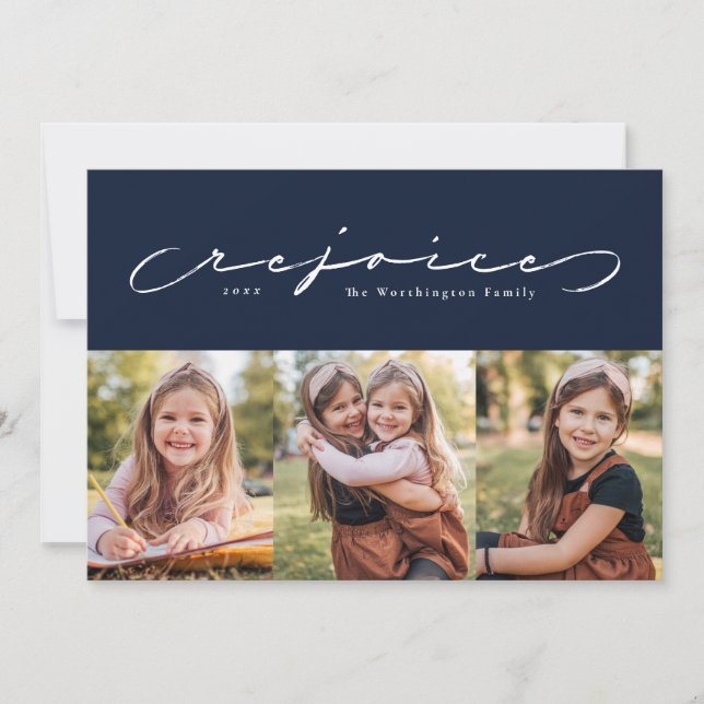 Cartão De Festividades Aproveite o marinho de feriado religioso três cart (Frente)