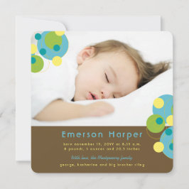 Cartão De Festividades Aqua Teal Bubble Pop nos Círculos Retro Baby Boy F