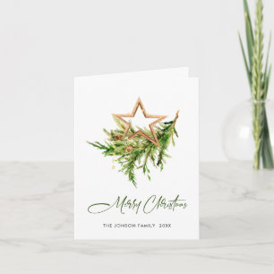 Cartão De Festividades Aquarela Composição Boêmiana de Natal