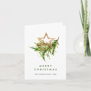 Cartão De Festividades Aquarela Composição Boêmiana de Natal