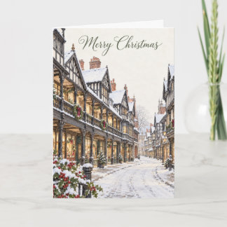 Cartão De Festividades Aquarela de Natal de Chester Rows