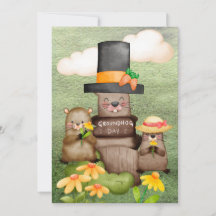 Aquarela do dia do Groundhog