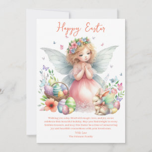 Cartão De Festividades Aquarela Fada da Primavera de Páscoa