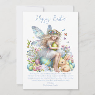 Cartão De Festividades Aquarela Fada da Primavera de Páscoa