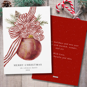 Cartão De Festividades Aquarela Feliz Natal Arco Branco Vermelho