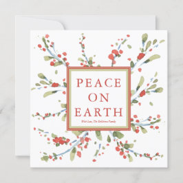 Cartão De Festividades Aquarela Festiva de Folhagem de Inverno com Frutas