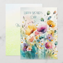 Aquarela Flores Silvestres|Feliz Dia das Mães 