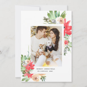 Cartão De Festividades aquarela fotografia de natal floral de inverno fel