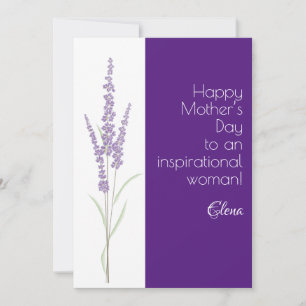 Cartão De Festividades Aquarela lavanda roxo dia das mães