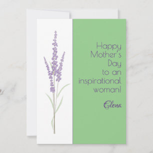 Cartão De Festividades Aquarela lavanda verde claro dia das mães