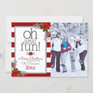 Cartão De Festividades Aquarela Poinsettia Foto de Natal Saudação