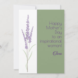 Cartão De Festividades Aquarela roxo lavanda desejo dia das mães
