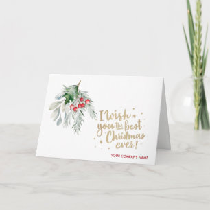 Cartão De Festividades Aquarela Visco Deseja-lhe o Melhor