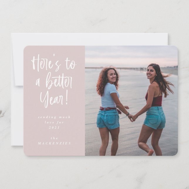 Cartão De Festividades Aqui está uma foto para um ano novo melhor (Frente)