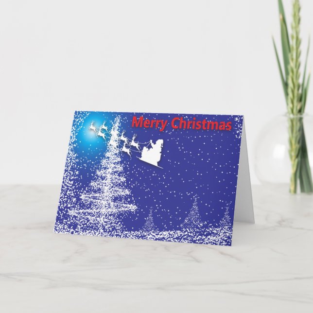 Cartão De Festividades Aqui Vem Papai Noel! (Frente)